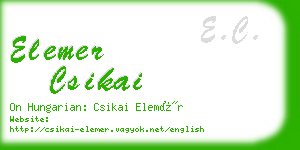 elemer csikai business card